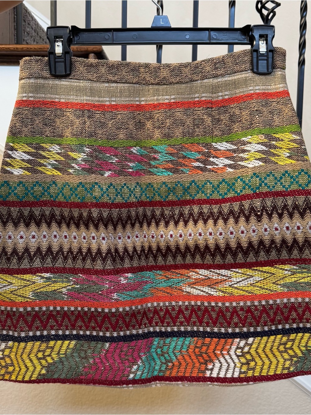Multicolor Aztec Knit Mini Skirt